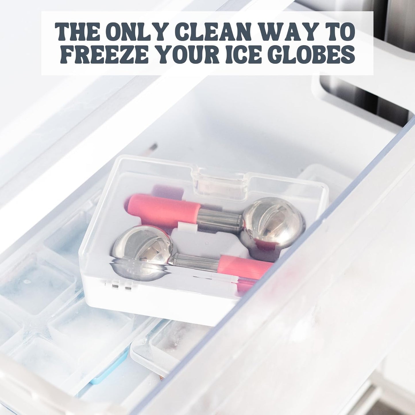 Eli with Love Ice Globes for Facials - 360 Rotating Unbreakable Steel Ice Globes with Carry Case - Professional Esthetician Supplies - Ice Roller for Face and Eyes - Ideal Skincare Tool (White)