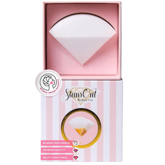 StansOut Memory Foam Makeup Sponge – No-Water-Needed Blender for Liquid, Cream & Powder Foundation – Airbrush Finish, Flawless Application