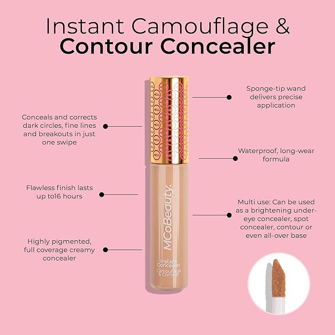 MCoBeauty Instant Concealer Camouflage & Contour, Medium Buff, Perfecting Contour with Flawless Coverage, Vegan, Cruelty Free Cosmetics