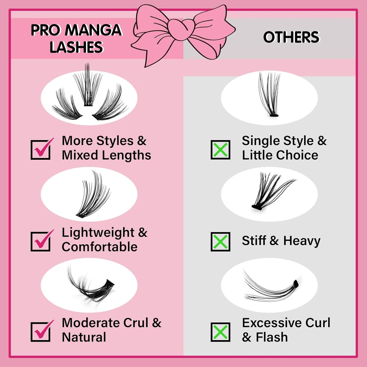 280 Pcs Individual Lashes 40D+50D Mixed Lash Clusters Devil Style Lashes That Look Like Eyelash Extensions Wispy Lashes DIY Individual Lashes At Home (40D+50D-C-8-16mix,Manga)