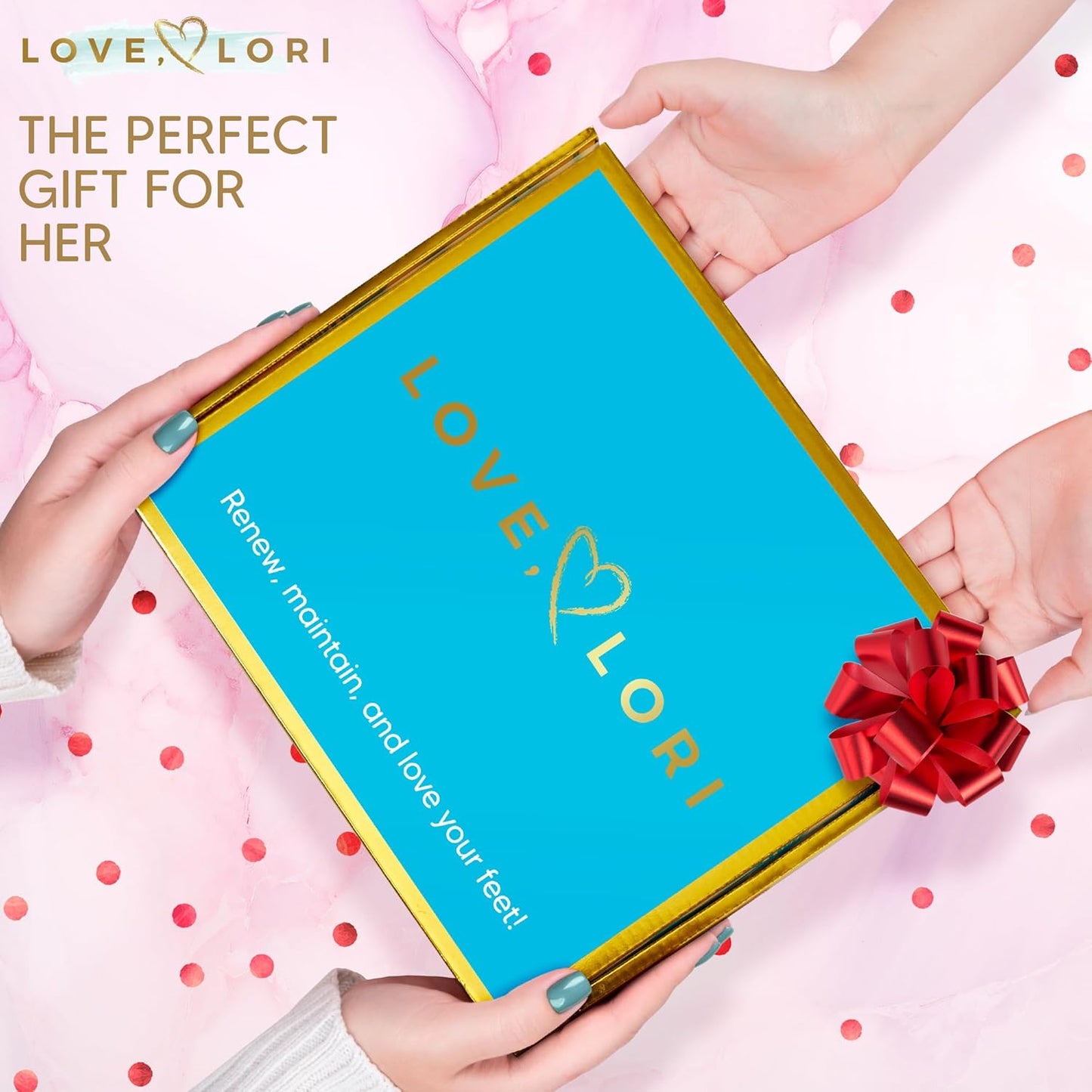 LOVE, LORI Foot Spa Kit, Foot Care Kit, Self Care Gifts for Women, 8 Piece Pedicure Kit, Great Valentine Day Gifts for Her, Gifts for Women, Spa Gifts