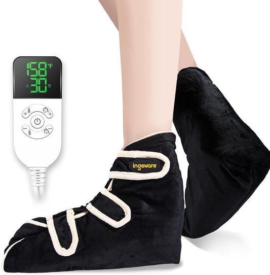 Electric Heating Pad for Women Men, Pain Relief Heated Arthritis Gloves, Heating Mittens with 30-90min Timer, 86-158℉ Adjustable Temperature Shut Off (New Version for feet)