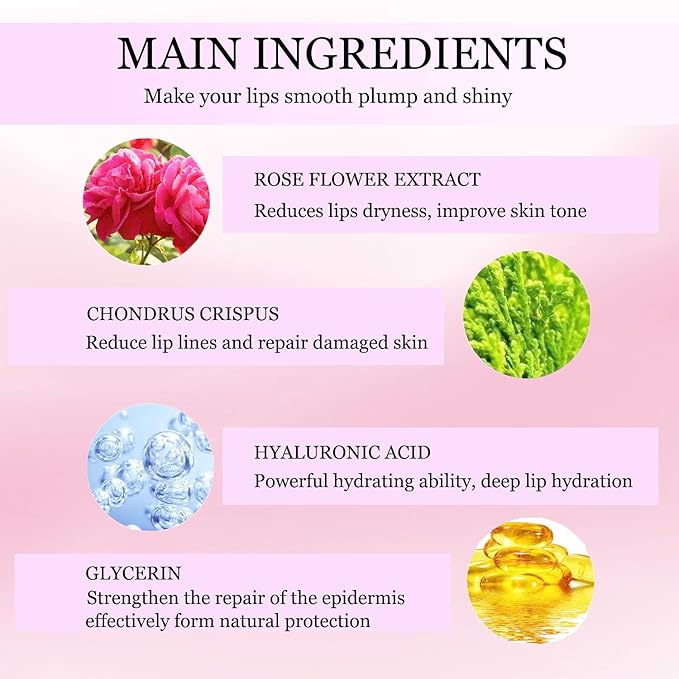 30 pieces of Moisturizing Collagen Crystal Lip Mask - Anti-Ageing & Anti Chapped, Reduce lip Wrinkles, Fade Lip Color, Make Skin Smooth And Firm Collagen Lip Pieces (Pink)