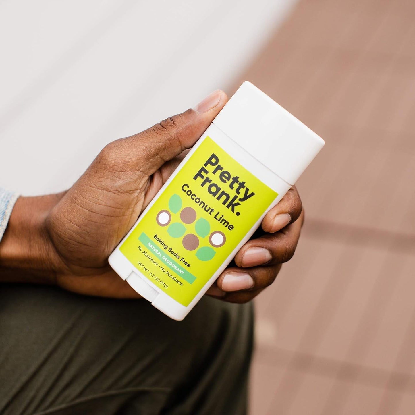 Pretty Frank Natural Aluminum-Free Deodorant Stick, Baking Soda-Free, Coconut Lime (1-Pack) | Sensitive Skin Friendly, Effective Odor Control for Women & Men, Organic Ingredients and Essential Oils