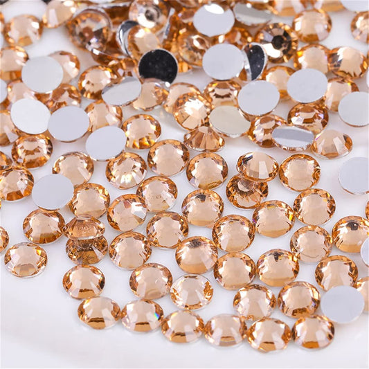 1000 Pieces SS20 5mm Flatback Rhinestones Clear Glass Round Gems Crystals for Nail Art DIY Crafts Clothes Shoes Bags （Champagne）