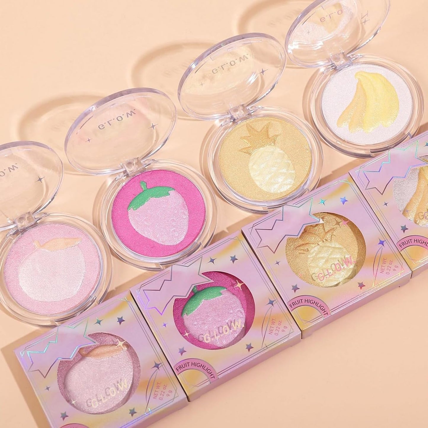 Highlighter Makeup Palette Face Highlighter Palette Glitter Highlighter Powder Palette Iluminadores de Maquillaje for Face Highlighters & Illuminator (Pink)