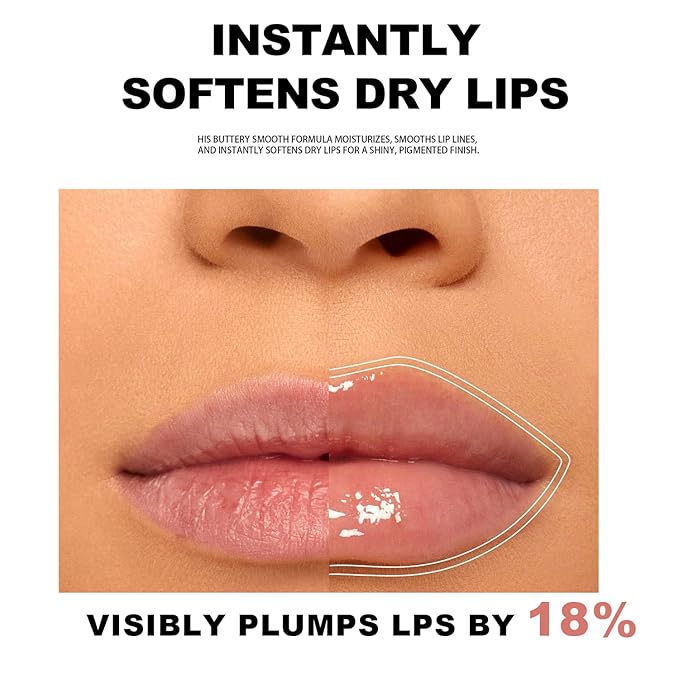Lip Balm Click Slick, Honey Melting Lip Glow Oil, Moisturizing and Long-lasting Lip Plumper, Non Sticky Lipstick with Coconut Oil (05 Strawberry)