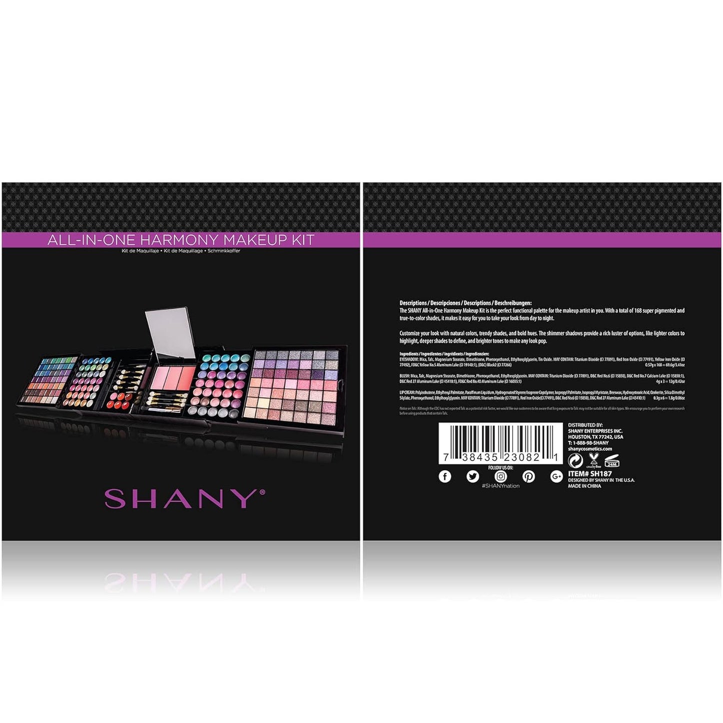SHANY All In One Harmony Makeup Set - Ultimate Color Combination - Eyeshadows, Blush Powder, Lip-gloss Lipstick, Mini Makeup brushes, Makeup applicators, HOLIDAY GIFT IDEA - New Edition