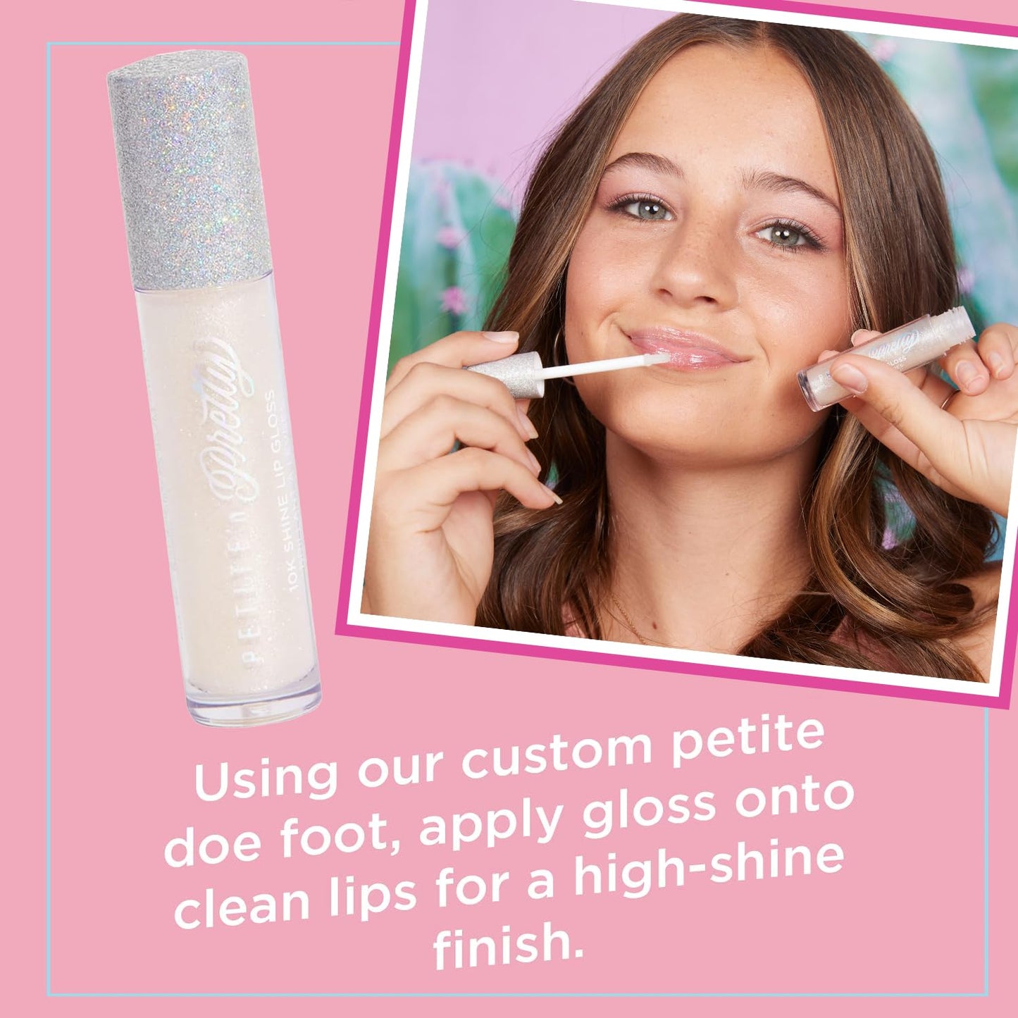 Petite 'N Pretty 10k Shine Lip Gloss Trio Set - Makeup for Kids, Tweens, Teens - High Shine, Lightweight, Made in the USA (Shell Shocked, Diamond Heist, Glow Down)