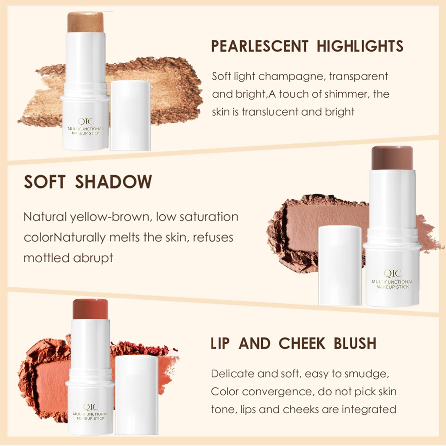 All In One Makeup Kit Full Kit, 3 Pcs Cream Contour Sticks,12 Colors Eyeshadow Palette,Full Coverage Foundation, 6 Colors Lipstick Set, Waterproof Eyeliner and Mascara (101# Porcelain)