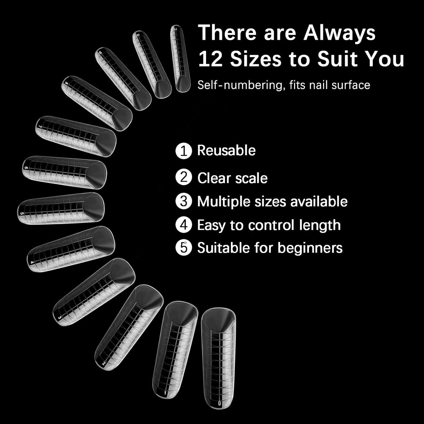 120 Pcs Poly Extension Gel Dual Nail Forms Nail Molds With Scale Builder Coffin Nail for Gel Manicure Nail Art Design Salon DIY at Home (Long Dual Nail Forms Set)