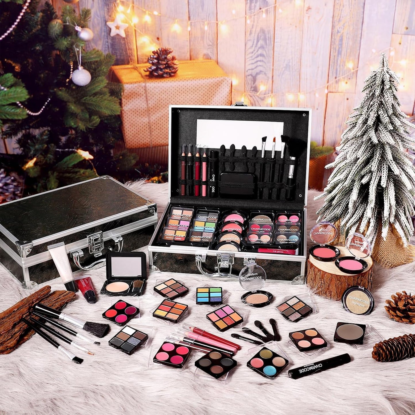 Makeup Kit for Teen Girls & Women Full Kit, Beauty Train Case with Starter Cosmetics Set, Make Up Valentine's Day Gift Box with Eyeshadow,Lipgloss,Highlight,Blush,Lip&Eye Pen,Brush & More(GoldenBrown)