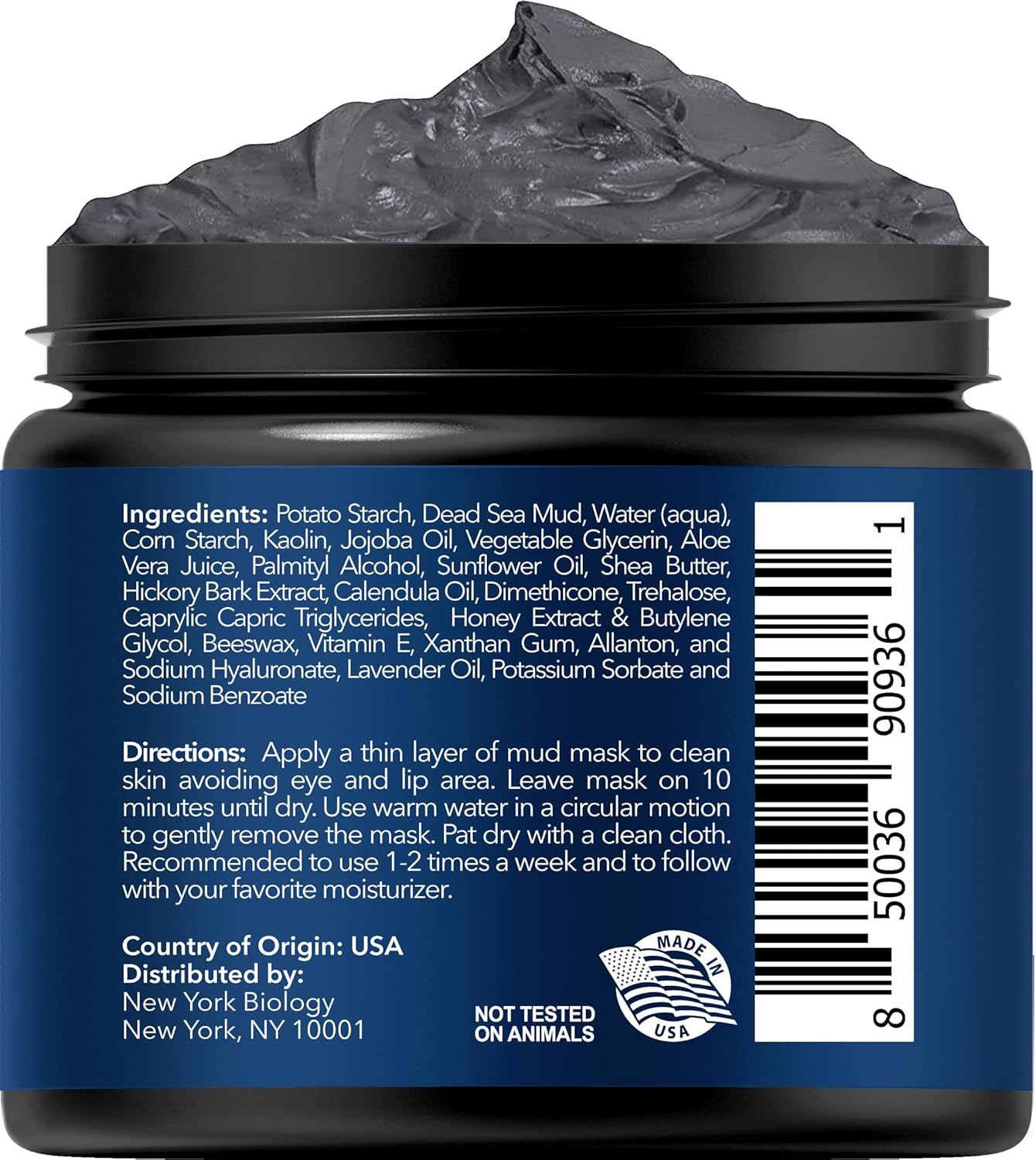 New York Biology Dead Sea Mud Mask for Face and Body | with Manuka Honey | Spa Quality Pore Refiner for Oily Skin | Natural Skincare for Women & Men | Tighten Skin for A Healthier Complexion | 4 oz