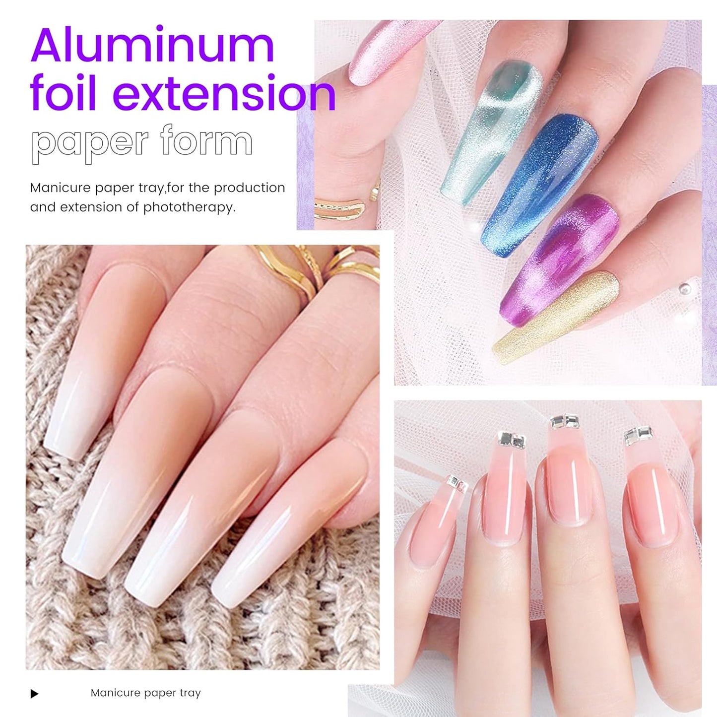 NailForms for Gel Builder Self Adhesive NailExtension Stickers for Poly nail Gel and Acrylic with Tip Sculpting NailForms Nail Art for Home & Salon (200)