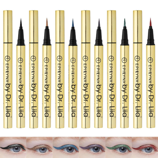 Waterproof Eyeliner - Smudge-Proof Liquid Eyeliner Pen with Precision Tip for Smooth, Long-Lasting Application - Vegan, Hypoallergenic & Gluten-Free Eye Liner - 6 Shades 2mL each Gift Set