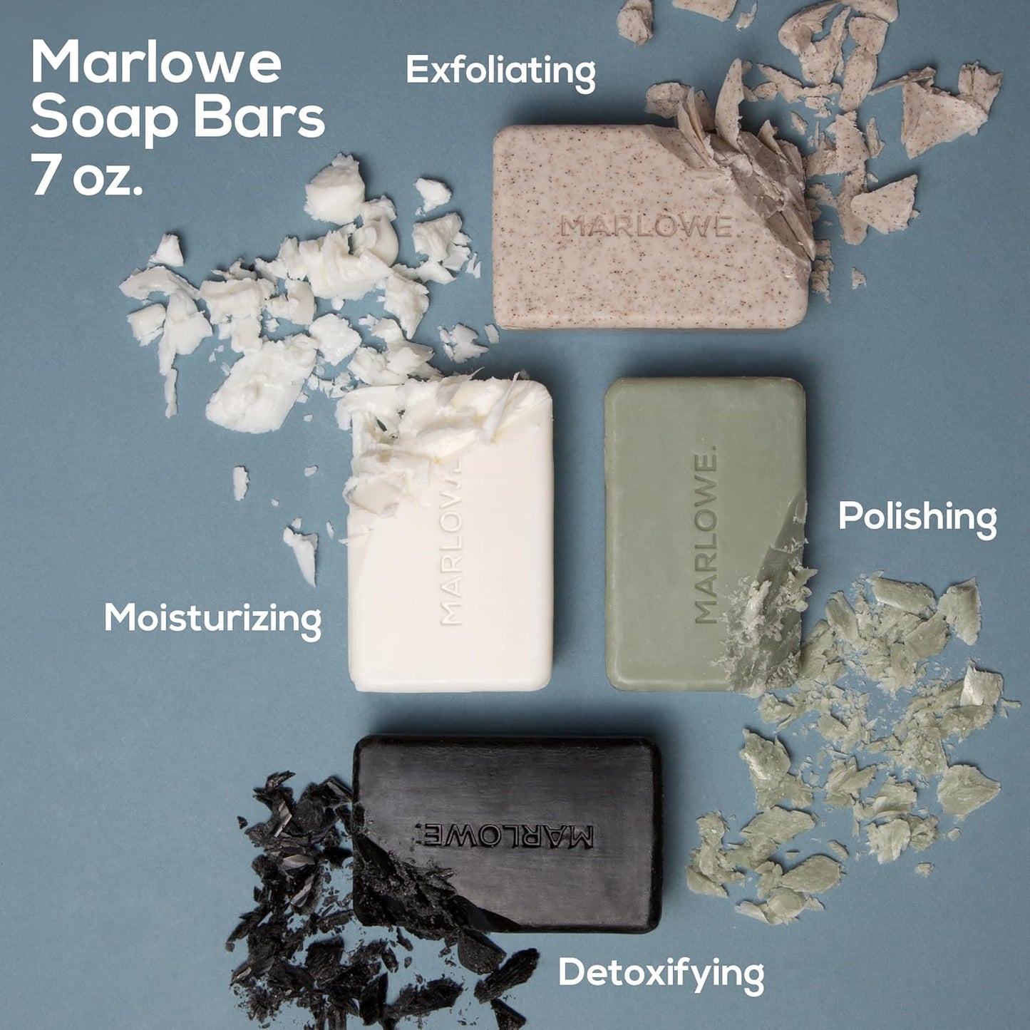 MARLOWE. No. 102 Body Scrub Soap 7 oz (12 Bars), Oud Wood, Exfoliating Soap Bar with Shea Butter, Olive Oil & Green Tea Extracts, Cleanses, Smooths & Revitalizes Skin, Earthy & Smoky Scent