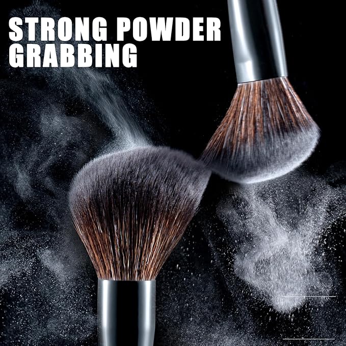 LORYP Black Makeup Brushes Set 21Pcs Powder Blush Foundation Concealer Highlighter Brush Vegan Pro Face and Eye Brush Kit