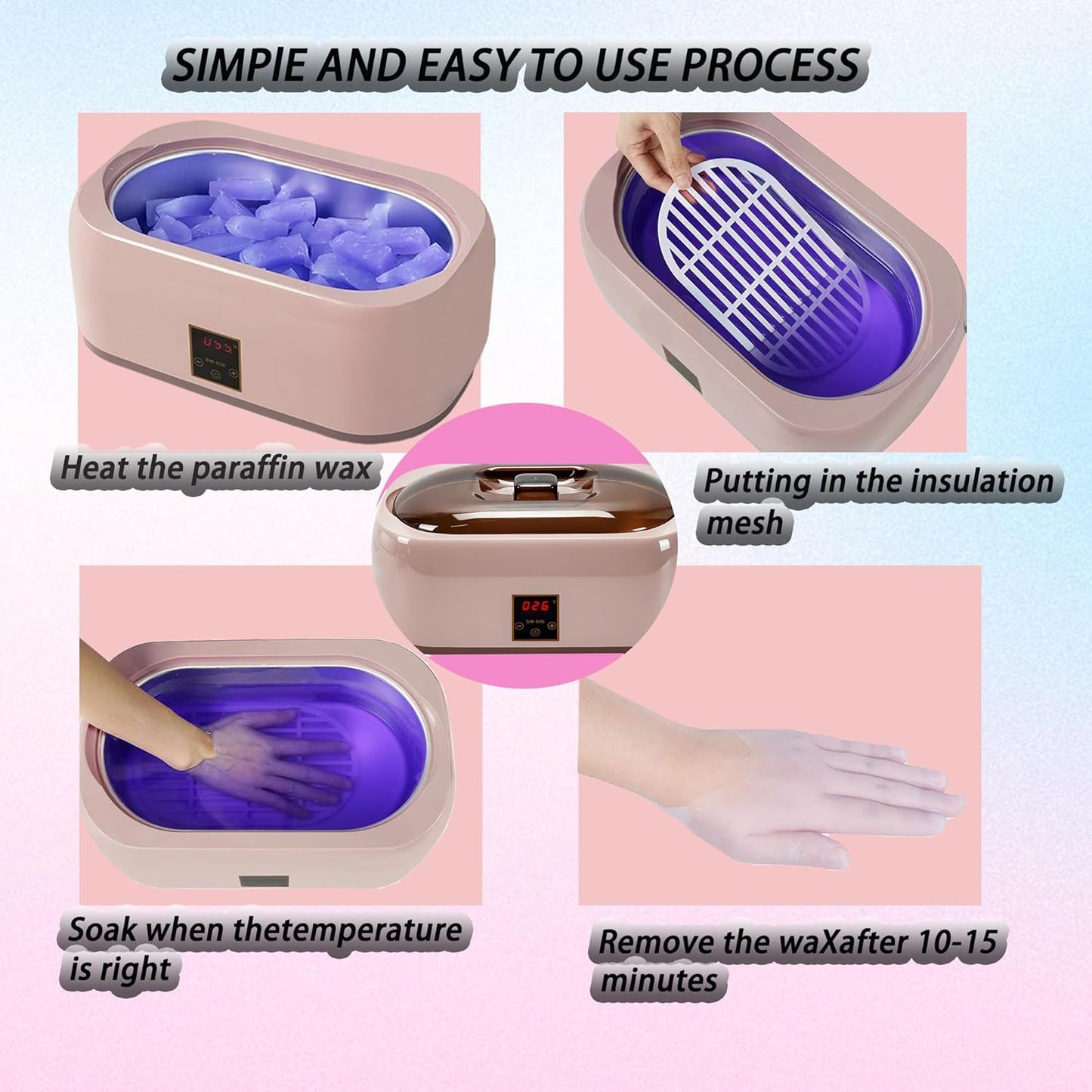 Paraffin Wax Machine for Hands and Feet – 4000ml Paraffin Wax Bath for Skin Brightening & Even Tone – Moisturizing & Softening Treatment for Dull Skin on Hands, Knees, Elbows