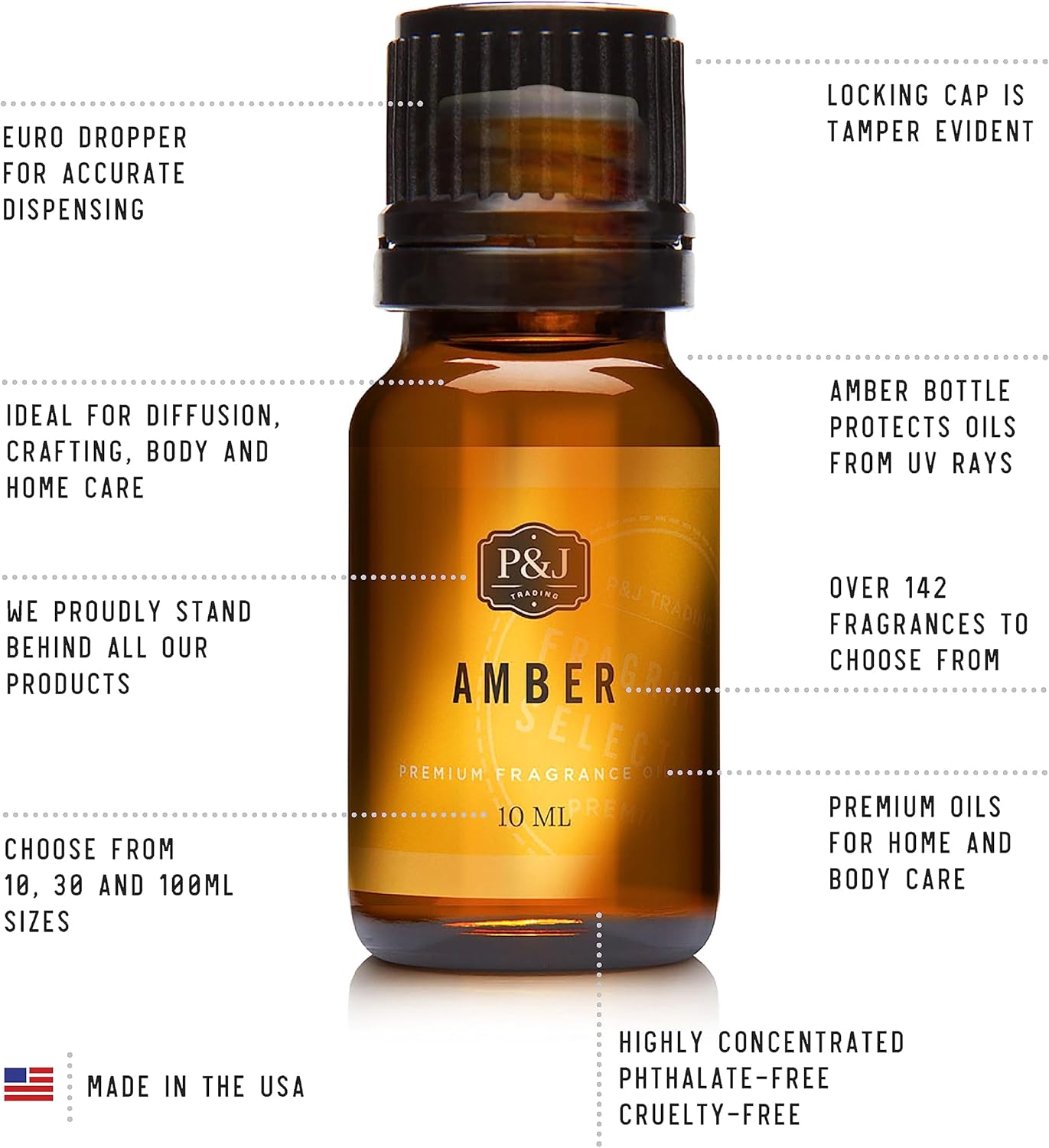 P&J Trading Fragrance Oil Love Set | Rose, Amber, Lotus Blossom, Passion Fruit, Vetiver, Orange Candle Scents for Candle Making, Freshie Scent, Soap Making Supplies, Diffuser Oil Scents