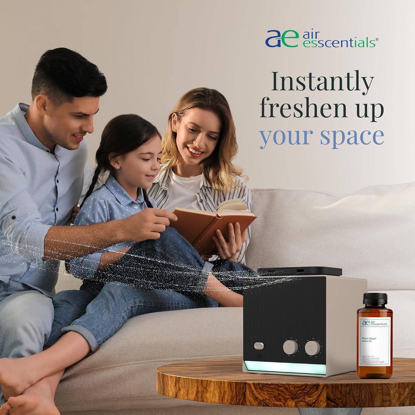 Miami Beach Aroma Oil, Essential Oils Blend for Diffusers & Scent Machines, Fresh Cologne Scent with Citrus & Musk Notes, Aromatherapy, Cold Air Diffuser Compatible, 300 mL