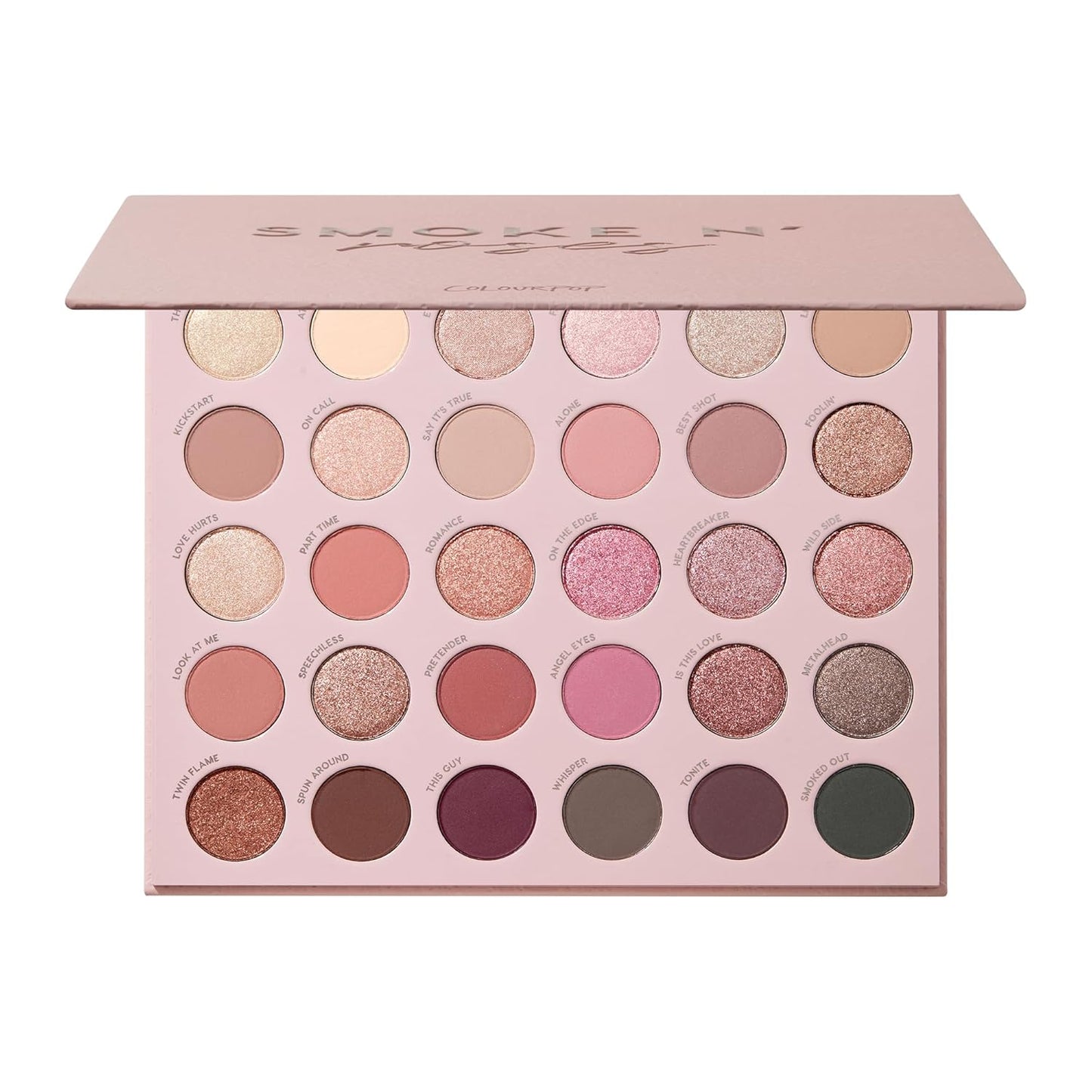 ColourPop Smoke N Roses Eyeshadow Palette - Rosey & Smokey Hues with Metallic and Matte Finishes - High-Pigment Eye Makeup with a Long-Wearing Formula (1.16 oz)