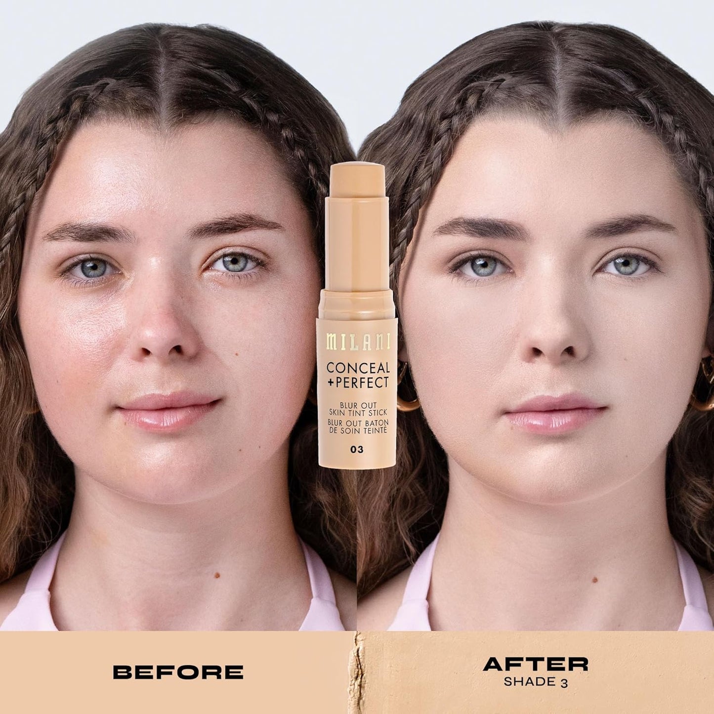 Milani Conceal + Perfect - Skin Tint Stick, Blur Out Tinted Moisturizer Makeup, Shade 003