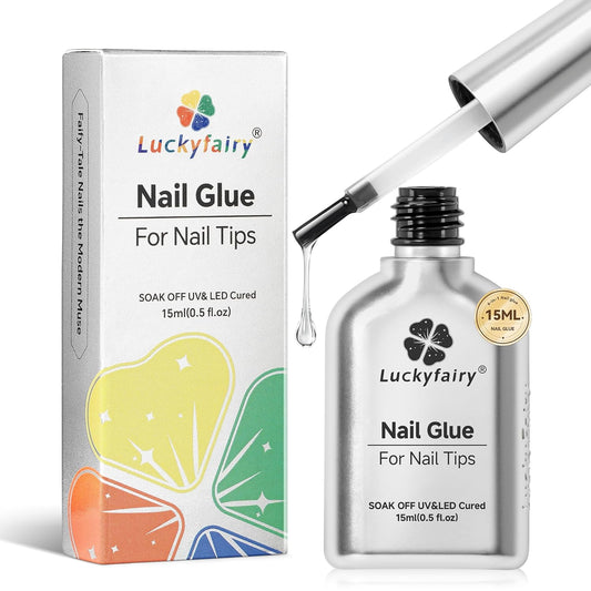 Gel Nail Glue Super Strong: 15ml Nail Glue Gel 6 in 1 for Acrylic Nails Tips and Clear Press on Fake Nails Long Lasting, Salon Art Gift DIY at Home Need U V Light Cured