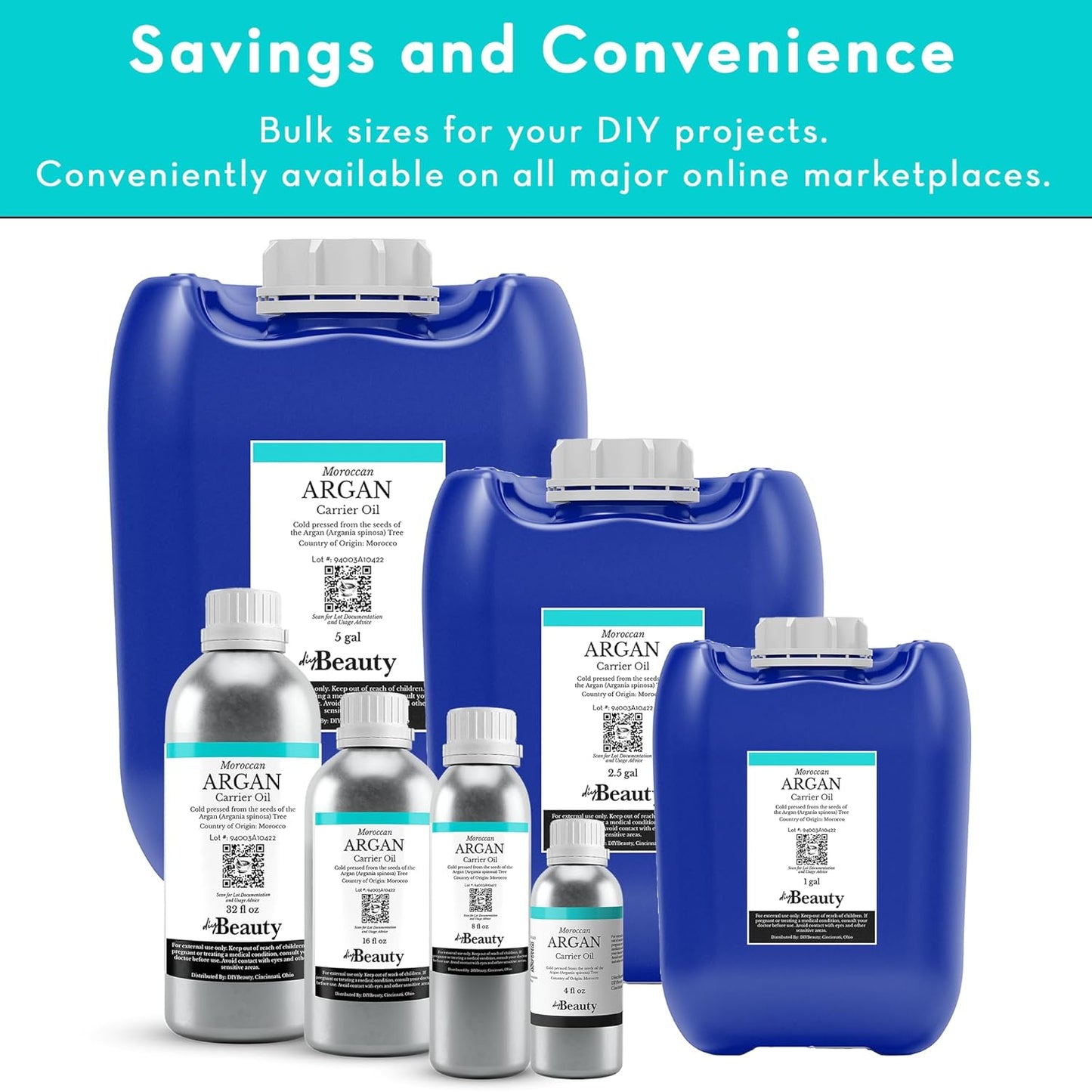 Bulk Argan Oil - 4 Fl Oz Large Size Bottle - Natural, Cold Pressed, 100 Percent Pure Argan Oil for Homemade Hair, Face and Skin Products - Light Aceite de Argan Carrier Oil