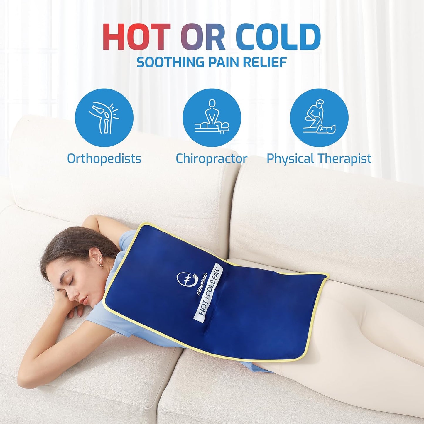 Extra Large Reusable Gel Ice Pack for Injuries (23"x15") | Large Ice Pack for Back Pain Relief, Post Surgery Recovery, Flexible Cold Pack for Lower Back Pain