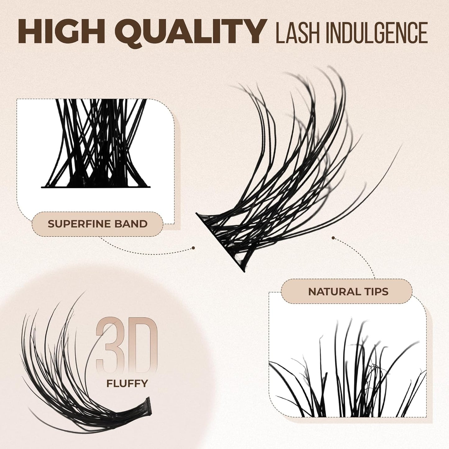 PopUp Cluster Lashes Wispy Cluster Eyelash Extensions 3D DIY Lash Clusters 10-16mm Multilayered Eyelash Clusters, Reusable Fluffy Individual Lashes Cluster(BDD06)