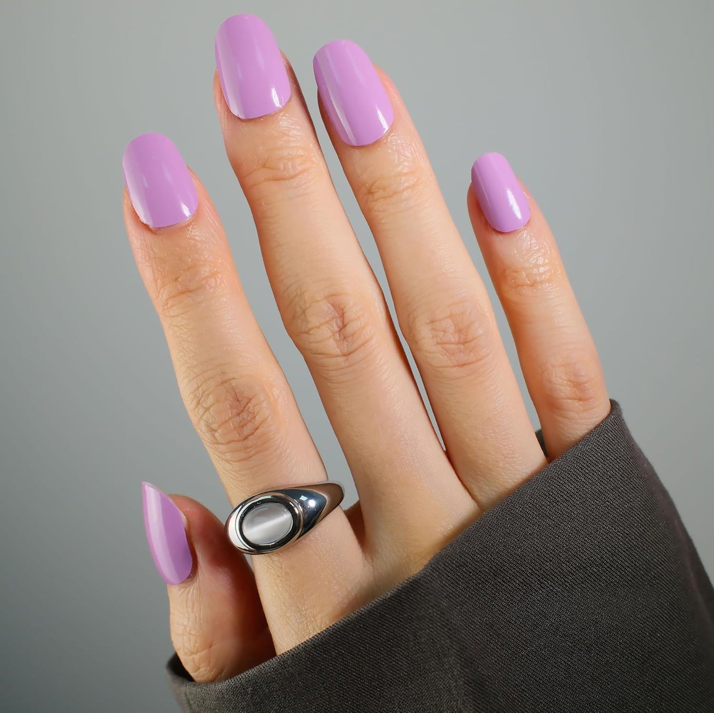 Nail Polish Strips, 32PCS Salon Quality Wraps, Long Lasting Gel Nail Stickers for Women Easy Apply& Remove (Violet Petal Purple)