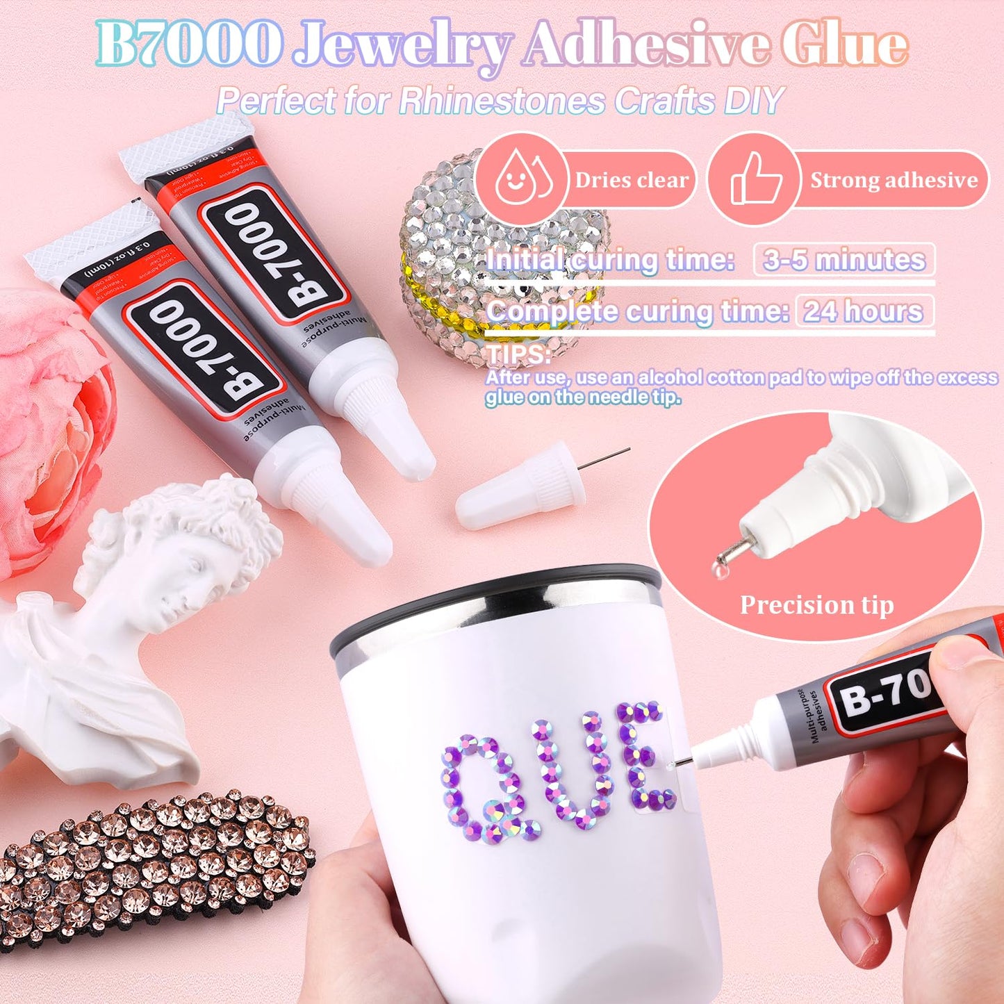 30000Pcs Resin Dark Purple AB Rhinestones for Bedazzling Crafting with b7000 Jewelry Glue, Bulk Flatback Gems Bedazzler Kit for Crafts Clothes Shoes Fabric Nail Diamond Art, Assorted Size 2/3/4/5/6mm