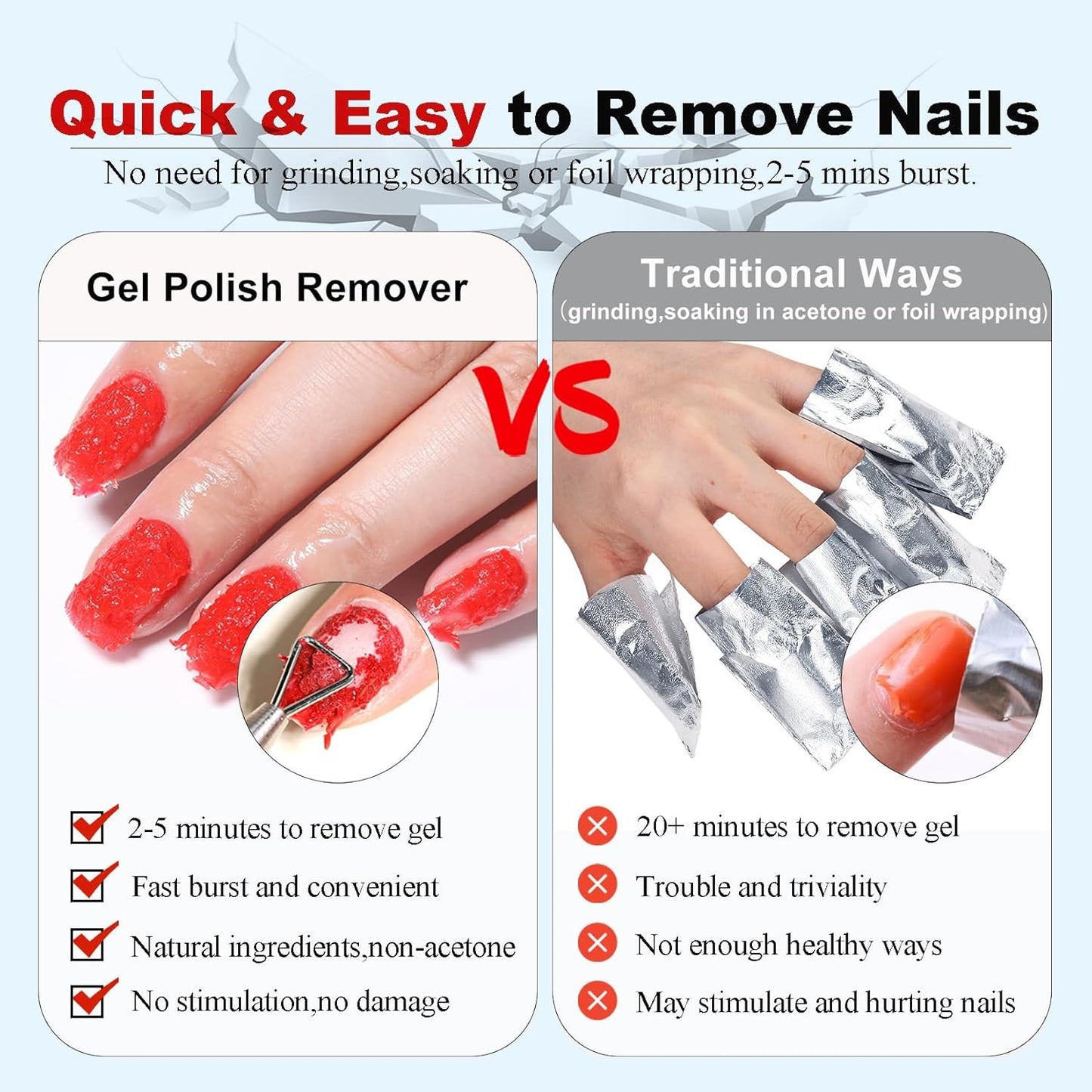 LOUINSTIC Gel Nail Remover - 1 PC,Fast Acting, No Soaking or Wrapping,2-5 Minutes to Easily Remove Gel Nail Polish,Gentle on Nails, Portable Design, Ideal for Home Nail Care Kit