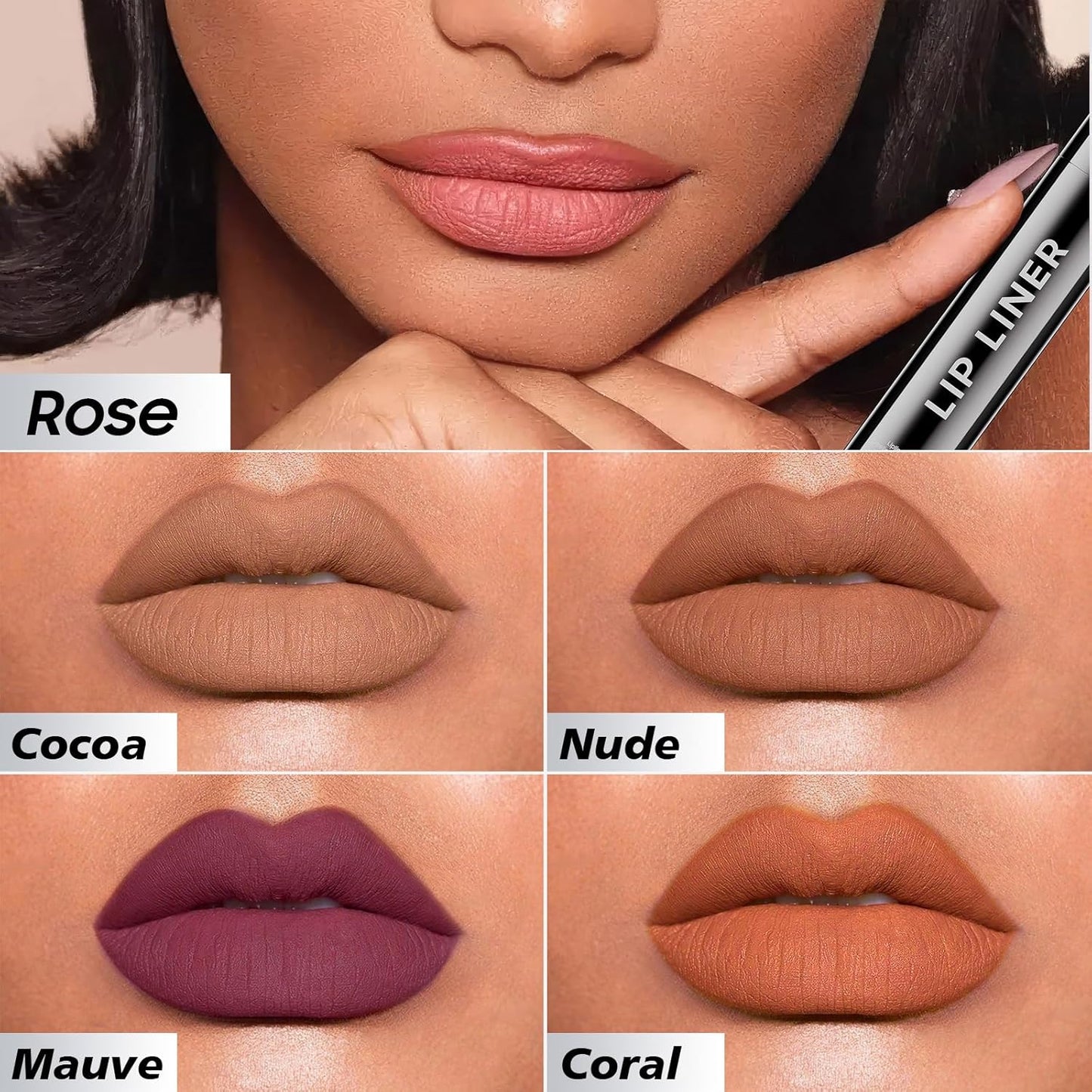 Lip Stain Peel Off Lip Liner - Long Lasting Comfortable Vivid Color Peel Lip Stain Smudge Proof Finish, Create A Charming Vibrant Lip Color Makeup For All Skin Types with All-Day (#03 Rose)