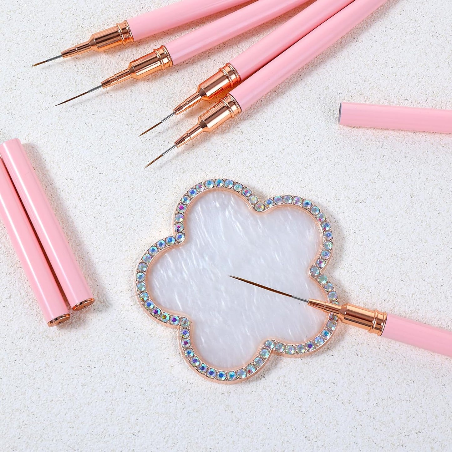 Resin Nail Art Palette Gold Edge Nail Holder Heart Shaped Color Makeup Foundation Mixing Tools Display Board Gel Nail Art Color Mixing Palette Painting Tray Manicure Tool (Colorful)