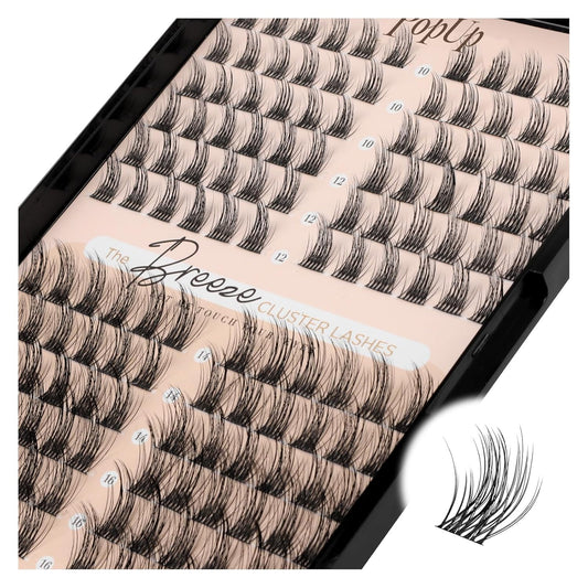 PopUp Lash Clusters 144 Pcs Cluster Lashes DIY Cluster Eyelash Extensions Mega Volume Reusable Individual Lashes Cluster Volume Look Super Thin Band & Soft(705）