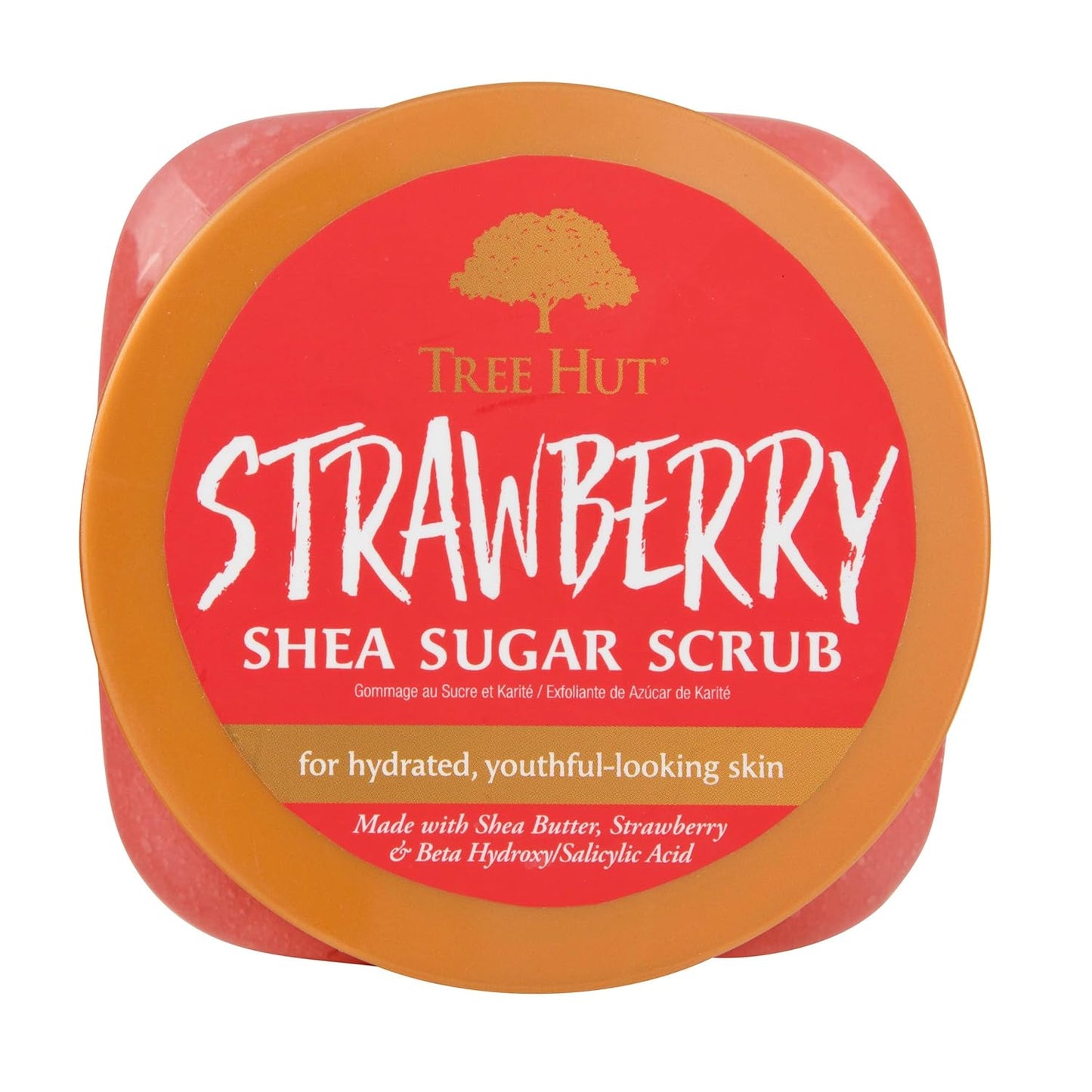 Tree Hut Strawberry Shea Sugar Scrub | Exfoliating Body Scrub Removes Dead, Dry Skin for a Soft & Hydrated Feel | Nourishing Essential Body Care | 18 fl oz.