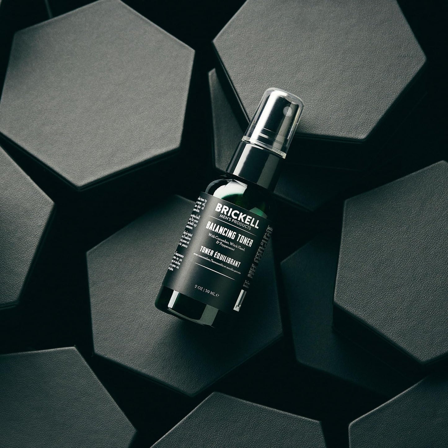 Brickell Men's Balancing Toner for Men, Natural and Organic Alcohol-Free Cucumber, Mint Facial Toner with Witch Hazel, 2 Ounce, Scented