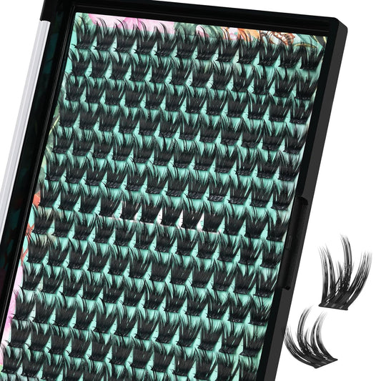 Lash Clusters Wet Look 168Pcs Eyelash Cluster Ultra-Thin Lash Band Eyelashes Extensions Spiky Anime Wide Span Lashes(Orchid,D-16mm)