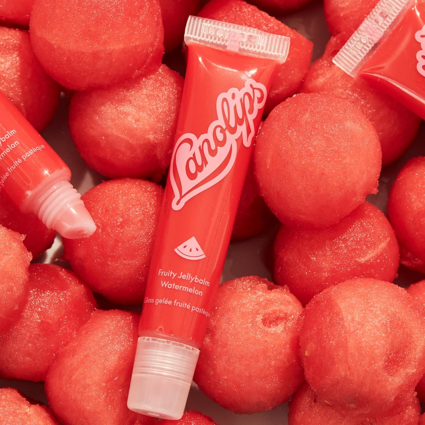 Lanolips Fruity Jellybalm - Tinted Lip Balm to Deepen, Brighten & Enhance - Moisturizing Lanolin Lip Balm & Jelly Lip Gloss - Everyday Lip Makeup - Watermelon (10g / 0.35oz)