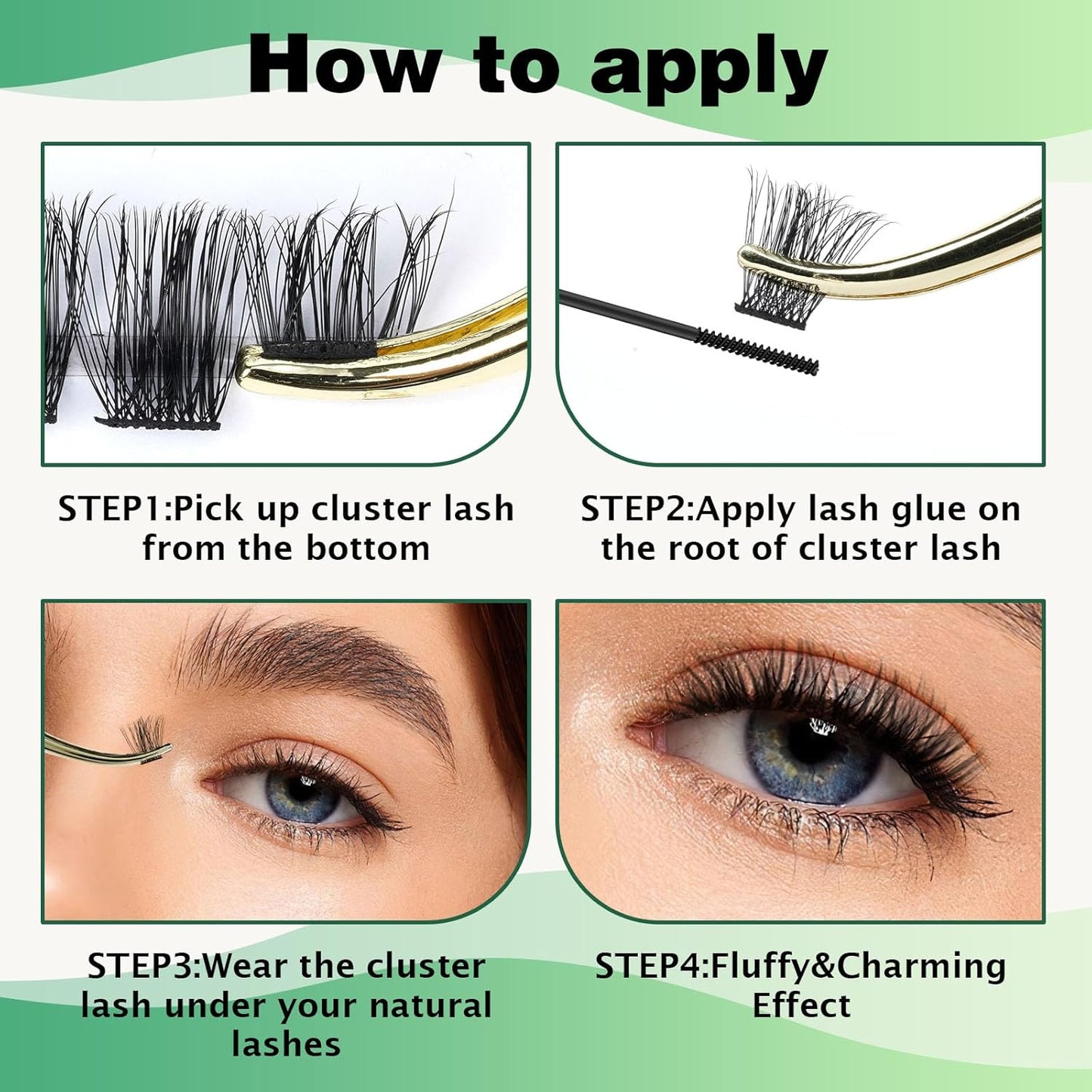 Lash Clusters,96 Pcs Cluster Lashes D Curl 14mm DIY Lash Extensions Eyelash Clusters,KEYYOU Volume Wispy Individual Lashes Soft&Comfortable Easy DIY at Home(Y05,D-14mm)