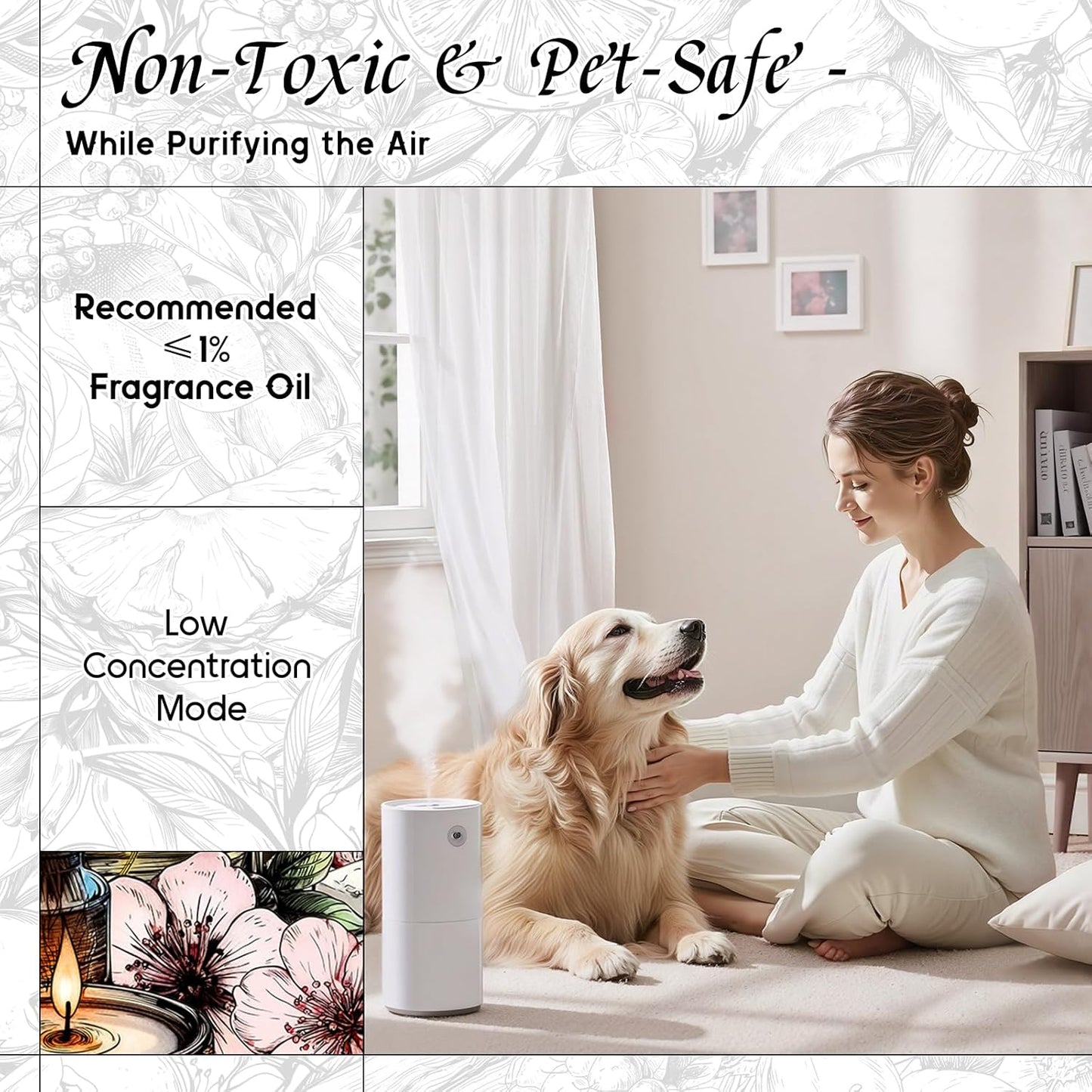 HIQILI Nectarine Blossom Fragrance Oil for Candle & Soap Making, Essential Oil Diffuser Use, Add to Body Lotion, Dryer Balls - 5.07 Fl Oz