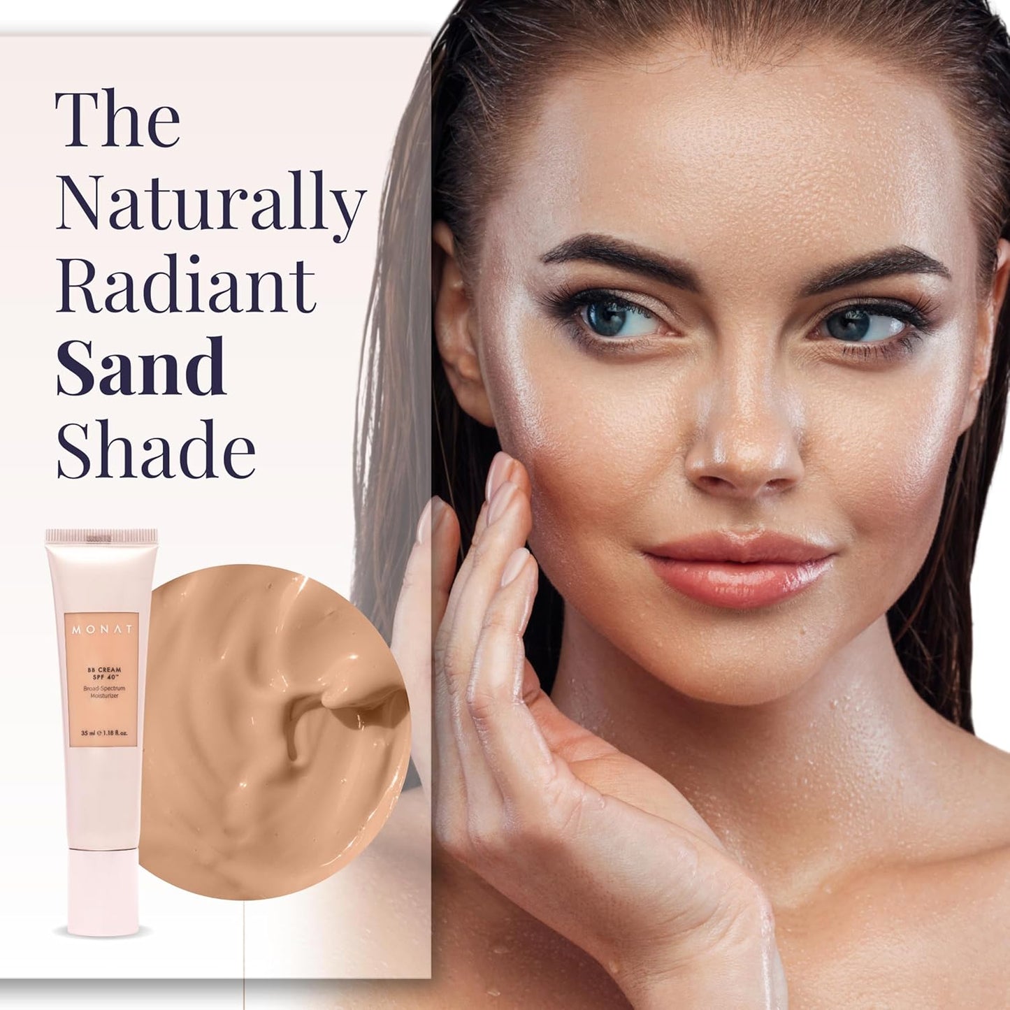 Monat BB Cream SPF 40 - Sand Broad-Spectrum Moisturizer, Lightweight Tinted Coverage, Fragrance-Free, 35ml/1.18 fl. oz.