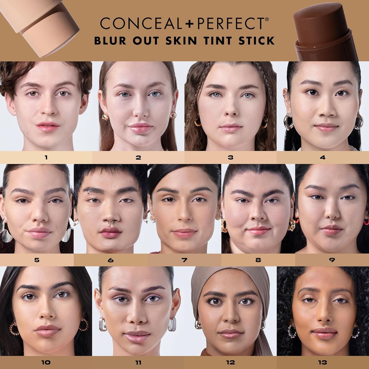 Milani Conceal + Perfect - Skin Tint Stick, Blur Out Tinted Moisturizer Makeup, Shade 018