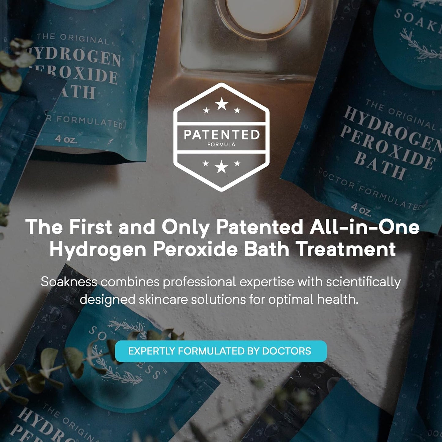 Hydrogen Peroxide Epsom Salt Bath Soak - USA-Made – Patented Bath Salts, Muscle Recovery, & Skin Detoxification – Magnesium Salts for Bathing - Doctor Formulated Pure Epsom Salt (1-Pack)