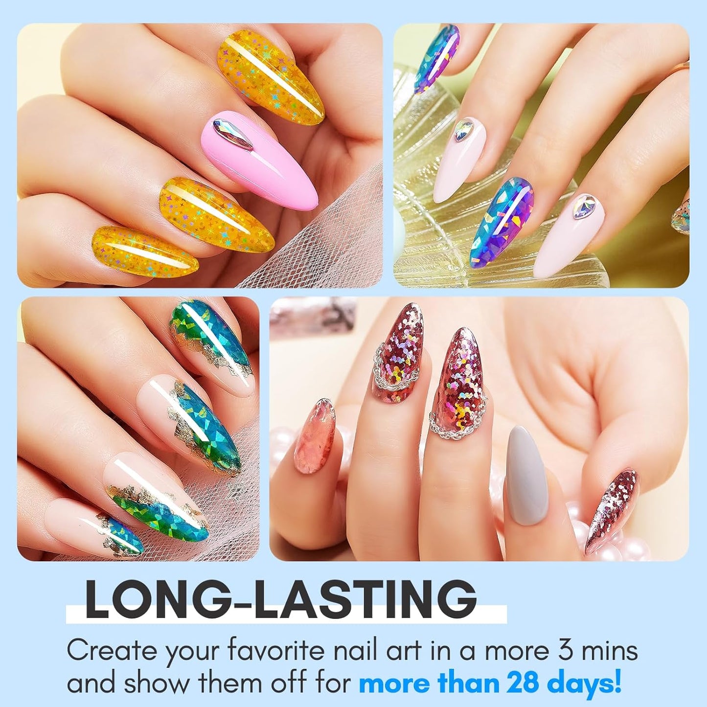 Makartt Nail Foil Glue Gel for Nail, Foil Gel Transfer for Nails Art Stickers Strong Adhesion Foil Transfer Gel Soak Off Salon DIY UV LED Lamp Required 15ML(0.5 fl.oz)