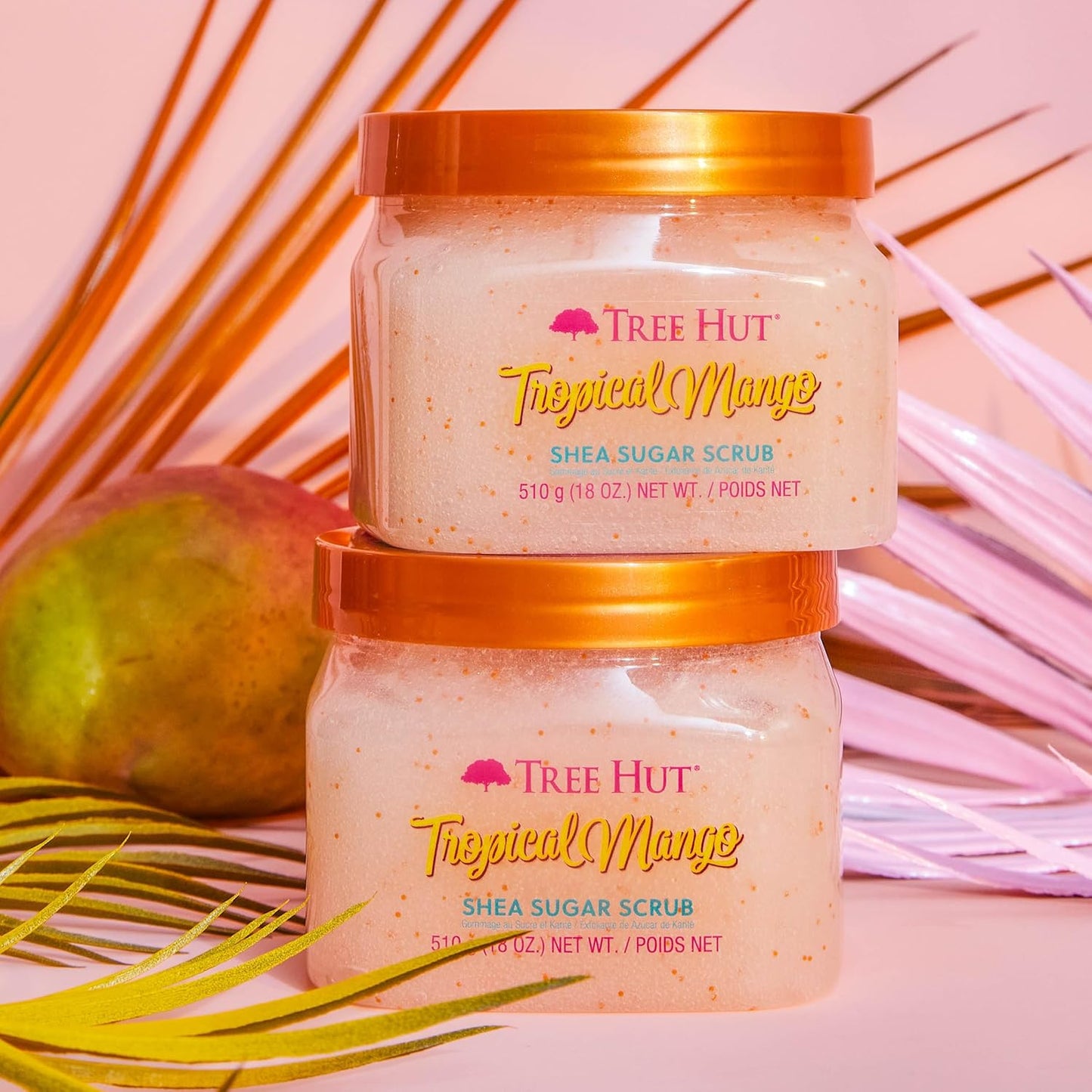 Tree Hut Shea Sugar Scrub Tropical Mango, 18oz, Ultra Hydrating and Exfoliating Scrub for Nourishing Essential Body Care