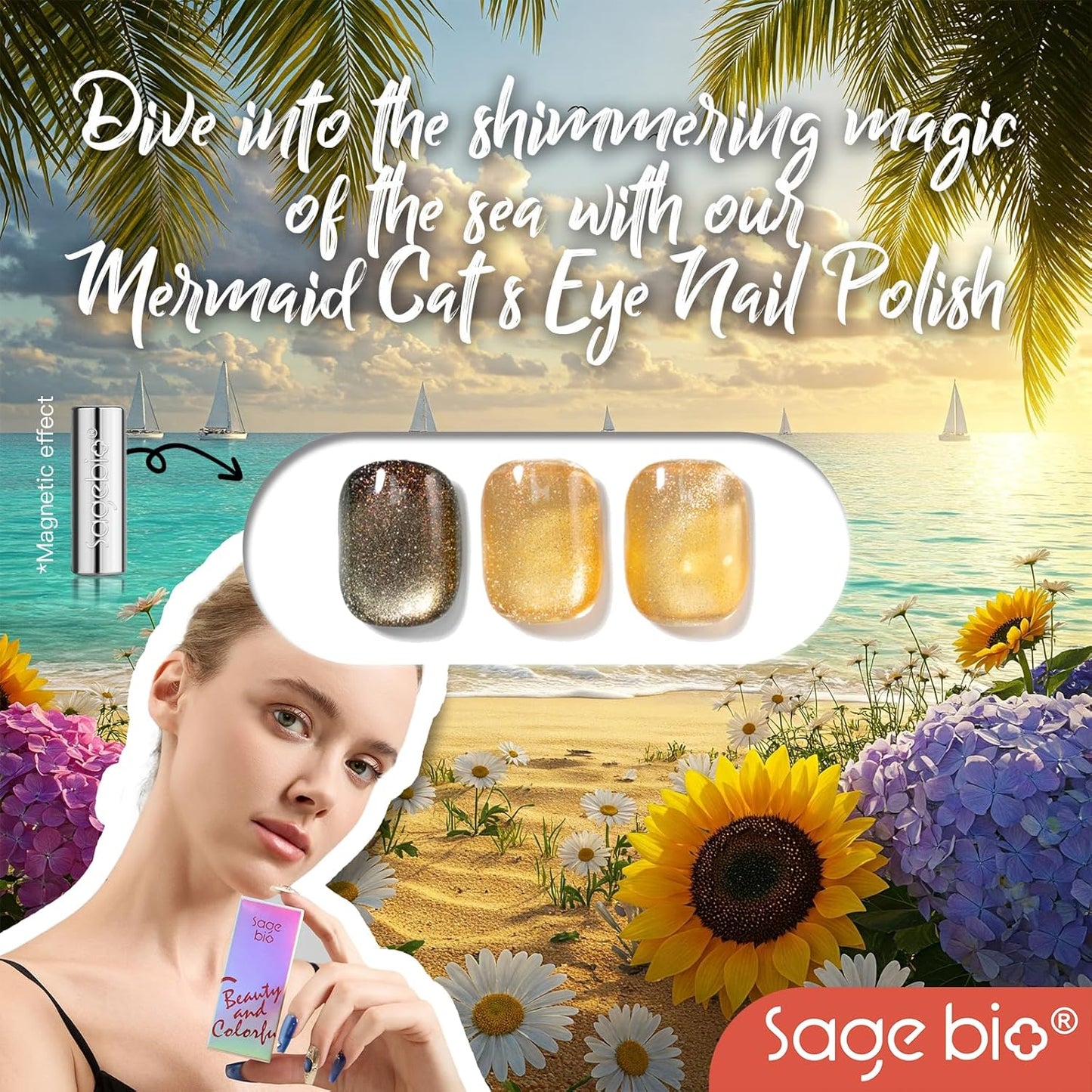 Cat Eye Gel Nail Polish, 15ml Magnetic Gel, High-Gloss Finish, Long-Lasting, DIY Manicure Kit with Magnet Stick, Stunning 3D Magnetic Effect, 06