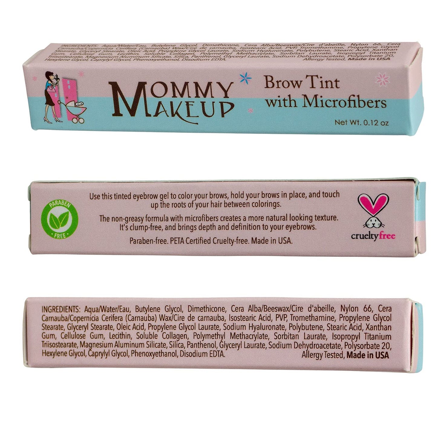 Brow Tint with Microfibers - 4-in-1 Tinted Eyebrow Gel to Groom, Hold, Sculpt & Color Your Brows, Covers Gray Hair - Water Resistant, Clump-Free, Long Lasting (Blonde) by Mommy Makeup