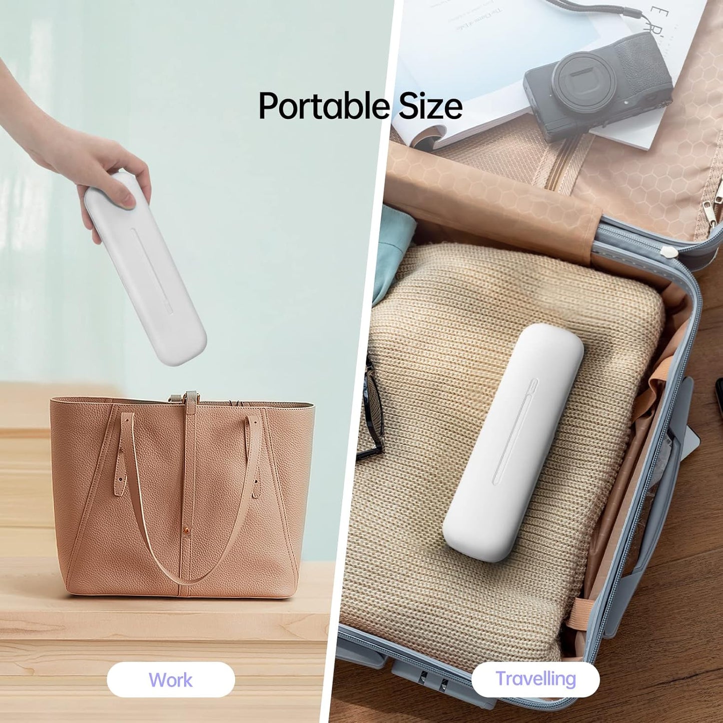 Toothbrush Holder, Toothbrush Cleaner Case, Portable USB Charging Toothbrush Cover with U V-C Light, Travel Toothbrush Holder